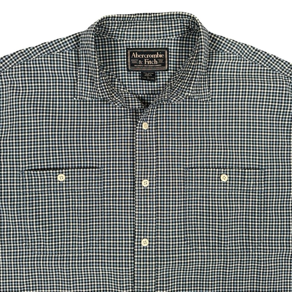 Vintage Y2K Abercrombie & Fitch Plaid Button Up Shirt Mens L Oversized Preppy
